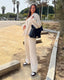 ENSEMBLE EN MAILLE, GILET & PANTALON ÉVASÉ
