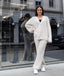 ENSEMBLE EN MAILLE, GILET & PANTALON ÉVASÉ